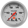 AutoMeter 4483 Ultra-Lite 2-5/8” Voltmeter gauge, Digital Stepper Motor, 8-18 Volts, silver face, analog, sold individually