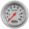 AutoMeter 4497 Silver Ultra-Lite 3-3/8” In-Dash 10,000 RPM Tachometer, incandescent lighting, includes mounting hardware, sold individually