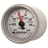 AutoMeter 4907 Ultra-Lite II 2-1/16” Boost/Vacuum Pressure gauge, range 0-30 in. Hg & 0-20 PSI, silver face, LED lighting, analog, mechanical sending unit