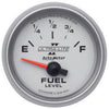 AutoMeter 4916 Ultra-Lite II 2-1/16” Fuel Level gauge, Electrical, sender range 240 ohmsE/22 ohmsF, silver face, LED lighting, analog, sold individually