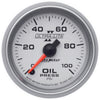AutoMeter 4953 Ultra-Lite II 2-1/16” Oil Pressure gauge, Electrical, Digital Stepper Motor, 0-100 PSI, silver face, LED lighting, sold individually