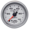 AutoMeter 4963 Ultra-Lite II 2-1/16” Fuel Pressure gauge, Electrical, Digital Stepper Motor, 0-100 PSI, silver face, LED lighting, sold individually