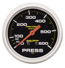 AutoMeter 5425 Pro Comp 2-5/8” Pressure gauge, liquid filled, Mechanical, range from 0-600 PSI, black face, incandescent lighting, analog