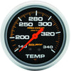 AutoMeter 5435 Pro Comp 2-5/8” Temperature gauge, liquid filled, Mechanical, range from 140-340° F, black face, incandescent lighting, analog