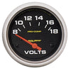 AutoMeter 5492 Pro-Comp 2-5/8” Voltmeter gauge, Electrical, ranges 8-18 Volts, black face, incandescent lighting, analog, sold individually
