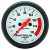 AutoMeter 5774 Phantom 2-1/16” Nitrous Pressure gauge, Digital Stepper Motor, Electrical, 0-1600 PSI, white face, analog, sold individually