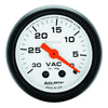 AutoMeter 5784 Phantom 2-1/16” Vacuum gauge, Mechanical, range from 0-30 in. Hg, white face, incandescent lighting, analog