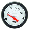  AutoMeter 5814 Phantom 2-5/8” Fuel Level gauge, Electrical, sender range 0 ohmsE/90 ohmsF, white face, analog, sold individually