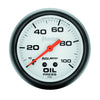 AutoMeter 5821 Phantom 2-5/8” Oil Pressure gauge, Mechanical, ranges from 0-100 PSI, white face, incandescent lighting, analog