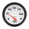 AutoMeter 5827 Phantom 2-5/8” Oil Pressure gauge, Electrical, ranges from 0-100 PSI, white face, analog, sold individually