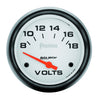 AutoMeter 5891 Phantom 2-5/8” Voltmeter gauge, Electrical, ranges from 8 to 18 Volts, white face, analog, sold individually