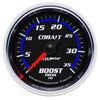AutoMeter 6104 Cobalt 2-1/16” Boost Pressure gauge, Mechanical, range from 0-35 PSI, black face, LED lighting, analog, sold individually