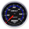 AutoMeter 6105 Cobalt 2-1/16” Boost Pressure gauge, Mechanical, range from 0-60 PSI, black face, LED lighting, analog, sold individually