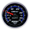 AutoMeter 6108 Cobalt 2-1/16” Boost/Vacuum Pressure gauge, Mechanical, range from 30 in. Hg/45 PSI, black face, LED lighting, analog, sold individually