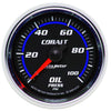 AutoMeter 6121 Cobalt 2-1/16” Oil Pressure gauge, Mechanical, range from 0-100 PSI, black face, LED lighting, analog, sold individually