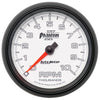 AutoMeter 7597 Phantom II 3-3/8” In-Dash 10,000 RPM Tachometer, white LED through-the-dial lighting, includes mounting hardware, sold individually