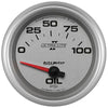 AutoMeter 7727 Ultra-Lite II 2-5/8” Oil Pressure gauge, Electrical, ranges from 0-100 PSI, silver face, LED lighting, analog, sold individually