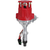 MSD 8528 Ready-To-Run Distributor, for Pontiac V8 engines, billet aluminum housing, vacuum and mechanical advance, Red Cap