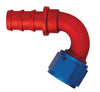 Aeroquip FCM1542 -6 Hose End, -6 Socketless Barb to -6 Female, 120 degree, lightweight aluminum, push-on, red/blue anodized, sold individually