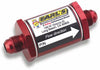 Earl’s 230210ERL In-Line Fuel Filter, -10 AN Inlet and Outlet, 85 Micron, Aluminum Housing, Stainless Steel Screen element, red anodized, sold individually