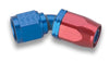 Earl’s 304606ERL -6 Auto-Fit Hose End, -6 AN Hose to Female -6 AN, 45 Degree, aluminum, Red/Blue anodized, reusable, sold individually