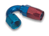 Earl’s 815006ERL -6 Swivel-Seal Hose End, -6 AN Hose to Female -6 AN, 150 Degree, aluminum, Red/Blue anodized, reusable, sold individually