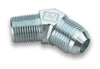 Earl’s 962304ERL AN to NPT 45 Degree Adapter Fitting, -4 AN Male to 1/8” NPT Male, steel, nickel plated, sold individually