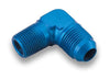 Earl’s 982210ERL AN to NPT 90 Degree Adapter Fitting, -10 AN Male to 1/2” NPT Male, aluminum, blue anodized, sold individually