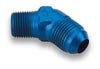 Earl’s 982306ERL AN to NPT 45 Degree Adapter Fitting, -6 AN Male to 1/4” NPT Male, aluminum, blue anodized, sold individually