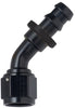 Fragola 204504-BL -4 Black Push-Lite Race Hose End, Series 8000, 45-Degree, aluminum, non-swivel, 1-piece design, sold individually