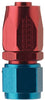 Fragola 220104 -4 Pro-Flow Race Hose End, -4 AN Hose to Female -4 AN, Series 2000, straight, aluminum, reusable, red/blue anodized, sold individually