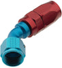 Fragola 224506 -6 Pro-Flow Race Hose End, -6 AN Hose to Female -6 AN, Series 2000, 45 degree, aluminum, reusable, red/blue anodized, sold individually
