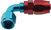 Fragola 229004 -4 Pro-Flow Race Hose End, -4 AN Hose to Female -4 AN, Series 2000, 90 degree, aluminum, reusable, red/blue anodized, sold individually