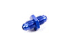Fragola 481504 Blue AN to AN Union Fitting, -4 AN Male to -4 AN Male, straight, aluminum, blue anodized, sold individually