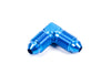 Fragola 482104 Blue -4 AN 90 Degree Union, -4 AN Male to -4 AN Male, lightweight aluminum, blue anodized, sold individually