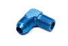 Fragola 482208 Blue AN to NPT 90 Degree Adapter Fitting, -8 AN Male to 3/8” NPT Male, aluminum, blue anodized, sold individually