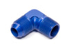 Fragola 482210 Blue AN to NPT 90 Degree Adapter Fitting, -10 AN Male to 1/2” NPT Male, aluminum, blue anodized, sold individually