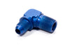 Fragola 482266 Blue AN to NPT 90 Degree Adapter Fitting, -6 AN Male to 3/8” NPT Male, aluminum, blue anodized, sold individually