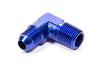 Fragola 482288 Blue AN to NPT 90 Degree Adapter Fitting, -8 AN Male to 1/2” NPT Male, aluminum, blue anodized, sold individually