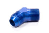 Fragola 482310 Blue AN to NPT 45 Degree Adapter Fitting, -10 AN Male to 1/2” NPT Male, aluminum, blue anodized, sold individually