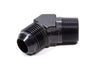 Fragola 482311-BL Black AN to NPT 45 Degree Adapter Fitting, -10 AN Male to 3/8” NPT Male, aluminum, black anodized, sold individually