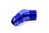 Fragola 482388 Blue AN to NPT 45 Degree Adapter Fitting, -8 AN Male to 1/2” NPT Male, aluminum, blue anodized, sold individually