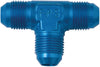 Fragola 482403 Blue AN Tee Fitting, -3 AN Male to -3 AN Male to -3 AN Male, straight, aluminum, blue anodized, sold individually
