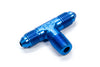 Fragola 482503 Blue AN Tee Fitting, -3 AN Male to -3 AN Male to 1/8 inch NPT Pipe on Side, aluminum, blue anodized, sold individually