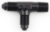 Fragola 482603-BL Black AN Tee Fitting, -3 AN Male to -3 AN Male to 1/8 inch NPT Pipe on Run, aluminum, black anodized, sold individually