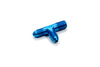 Fragola 482603 Blue AN Tee Fitting, -3 AN Male to -3 AN Male to 1/8 inch NPT Pipe on Run, aluminum, blue anodized, sold individually
