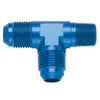 Fragola 482604 Blue AN Tee Fitting, -4 AN Male to -4 AN Male to 1/8 inch NPT Pipe on Run, aluminum, blue anodized, sold individually