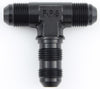 Fragola 483403-BL Black AN to AN Bulkhead Tee Adapter Fitting, -3 AN Male to -3 AN Male, center, aluminum, black anodized, sold individually