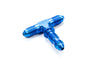 Fragola 483403 Blue AN to AN Bulkhead Tee Fitting, -3 AN Male to -3 AN Male, center, aluminum, blue anodized, sold individually