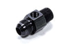 Fragola 495004-BL Black Gauge Port Adapter, -8 AN male to 3/8" NPT male, 1/8” NPT Female Port, aluminum, black anodized, sold individually
